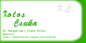 kolos csuka business card